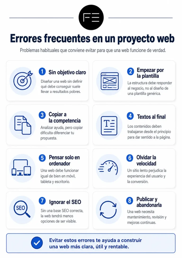 ¿Cómo diseñamos tu sitio web? Así es nuestro proceso paso a paso Errores frecuentes en un proyecto web