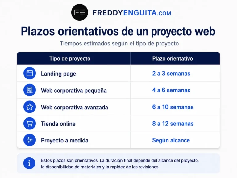 ¿Cómo diseñamos tu sitio web? Así es nuestro proceso paso a paso Plazos orientativos del diseno web