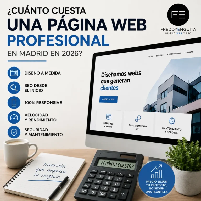 ¿Cuánto cuesta una página web profesional en Madrid en 2026? Cuánto cuesta una página web profesional en Madrid