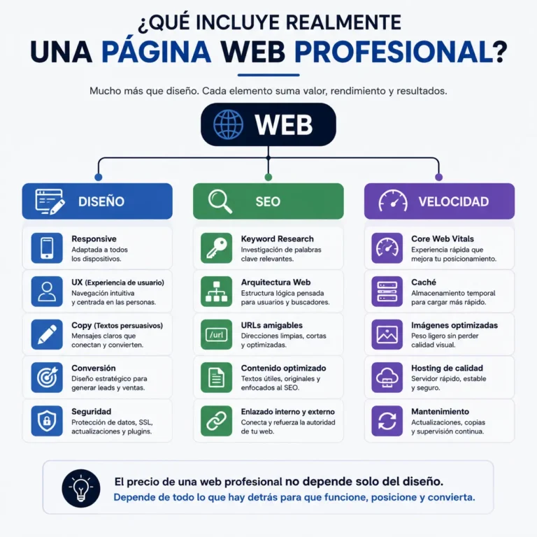 ¿Cuánto cuesta una página web profesional en Madrid en 2026? Que incluye una web profesional