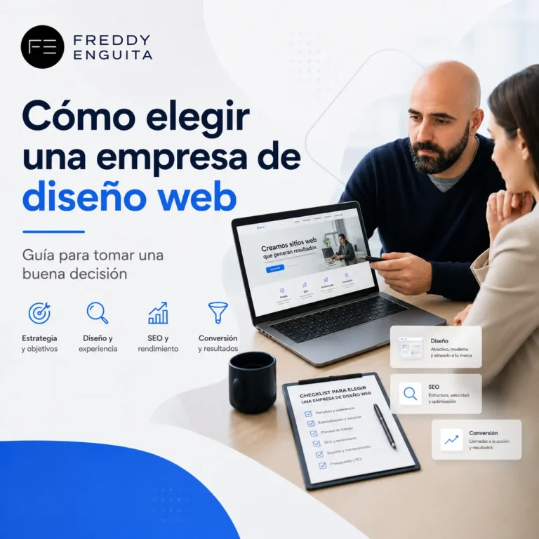 Diseñador web y clienta revisando un proyecto para elegir una empresa de diseño web profesional.