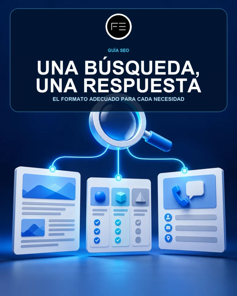 Ilustración que relaciona una búsqueda con distintos formatos de página adecuados.
